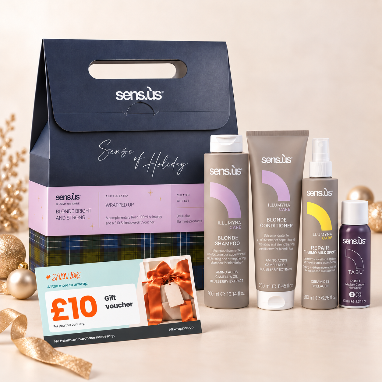 Sens.ús Blonde Bright and Strong Christmas gift set