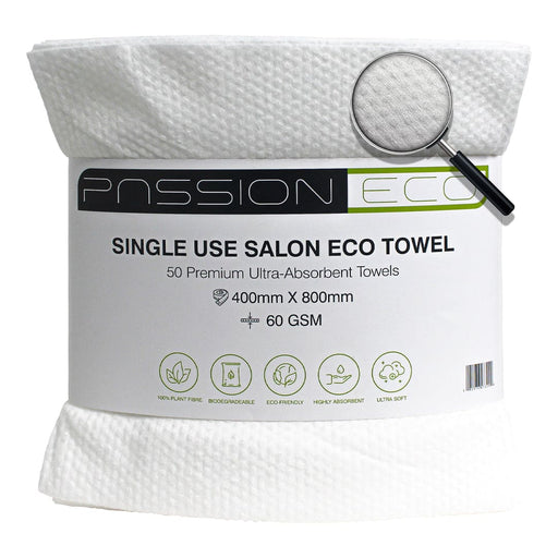 PASSION ECO Ultra-Absorbent Salon Towel - 50 Pack - Passion4hairUK