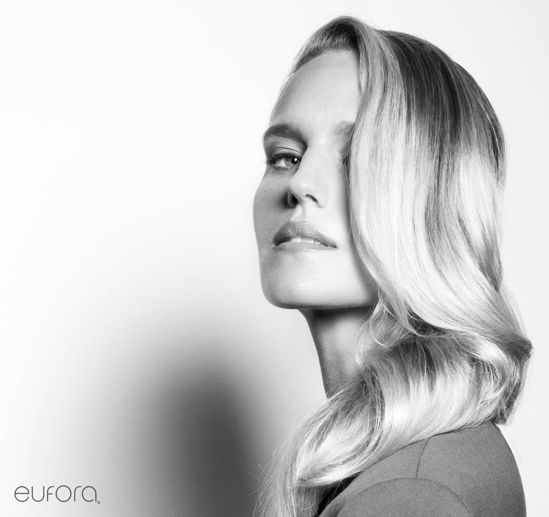 Eufora campaign featuring long blonde hair